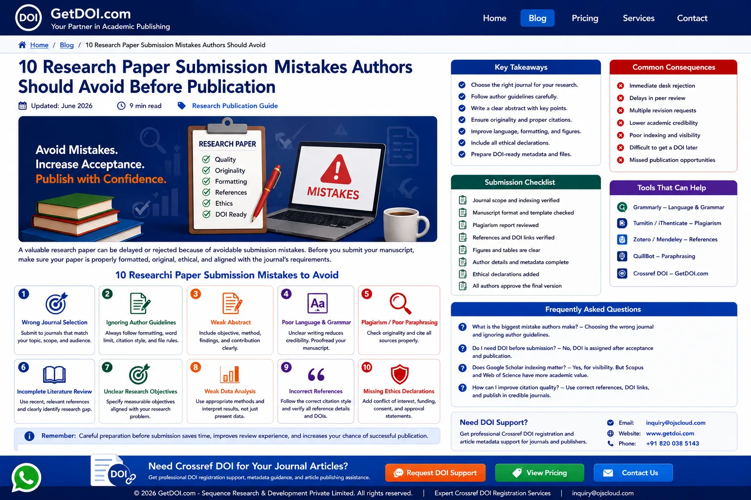 Research Paper Submission Mistakes