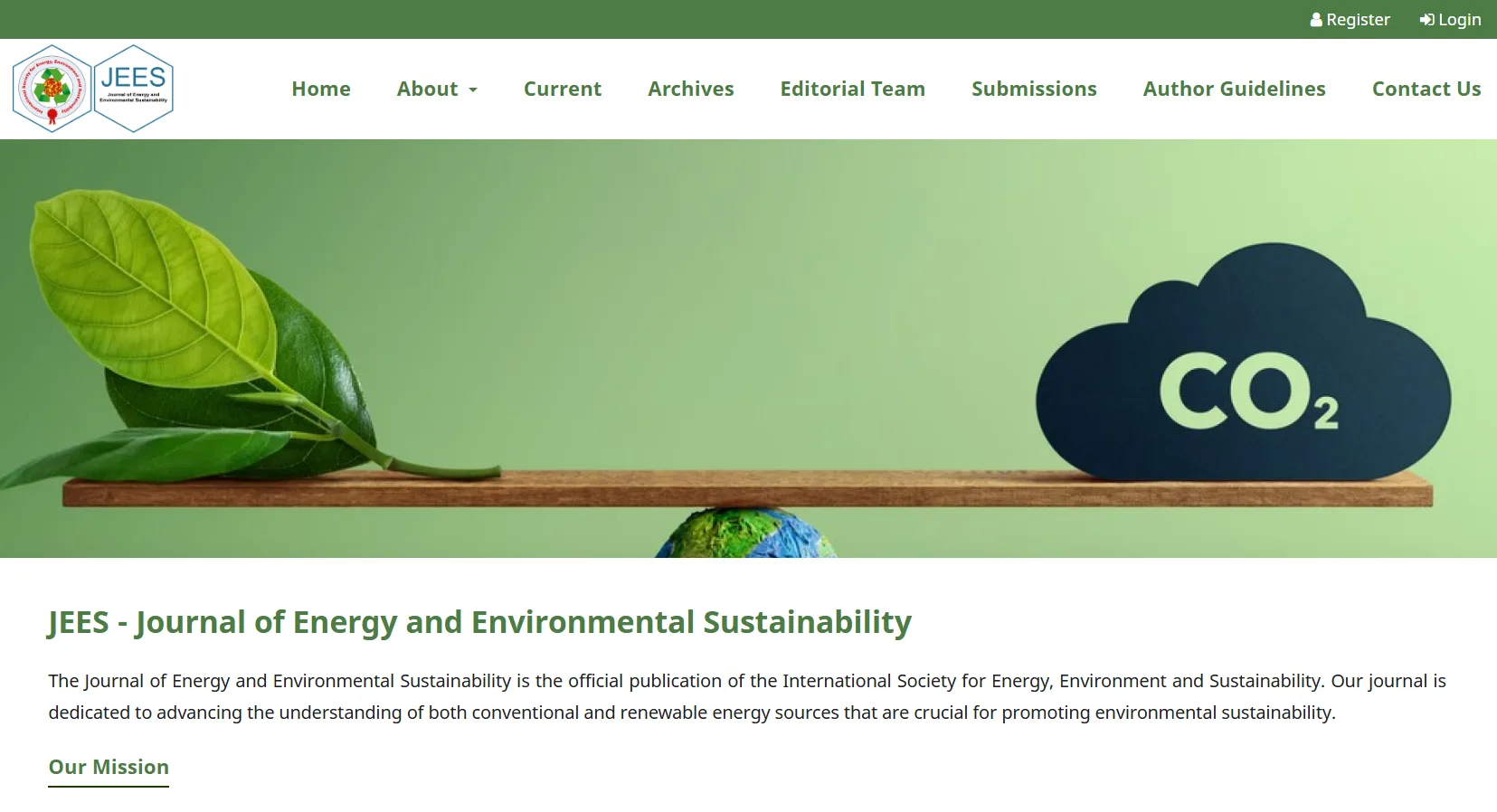 JEES website screenshot
