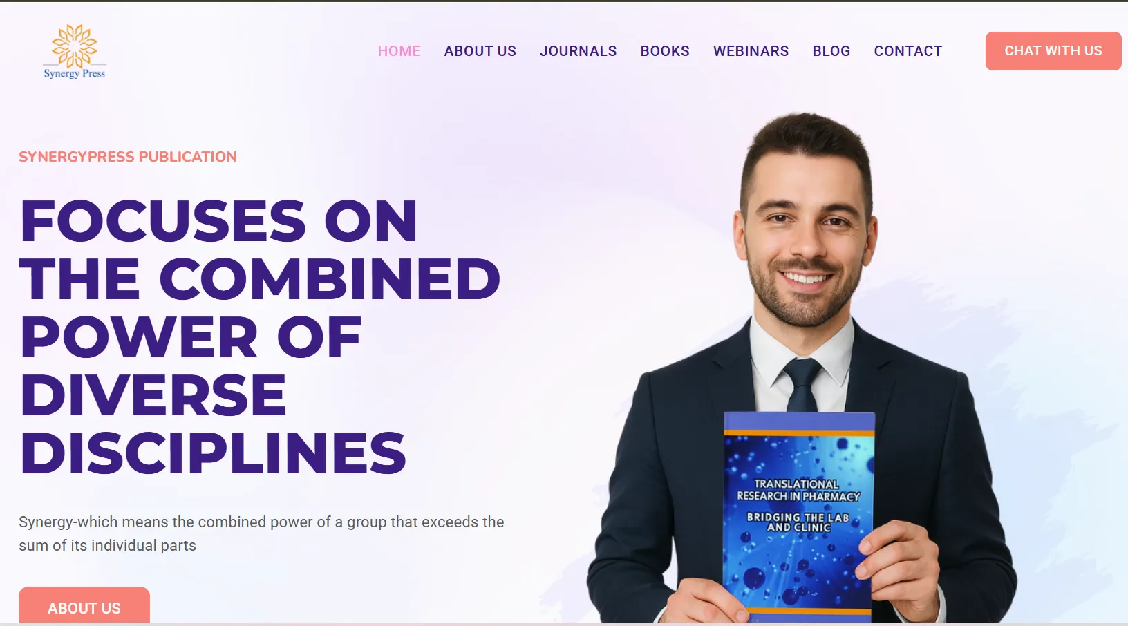 Synergy Press Journals website screenshot