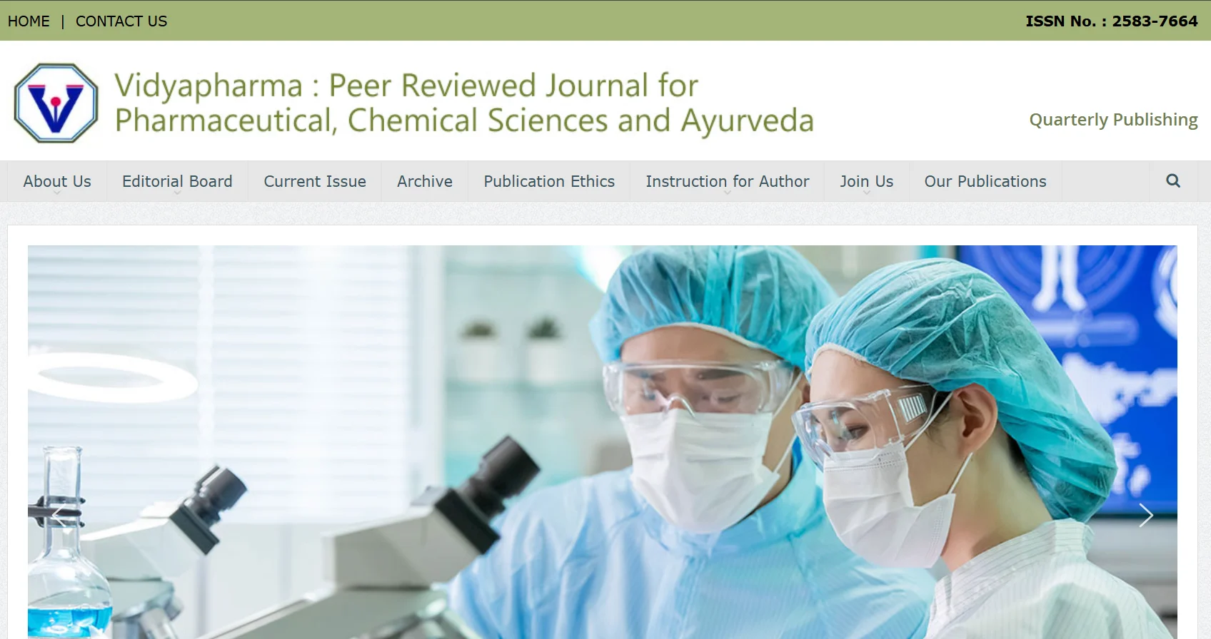 Vidya Pharma website screenshot