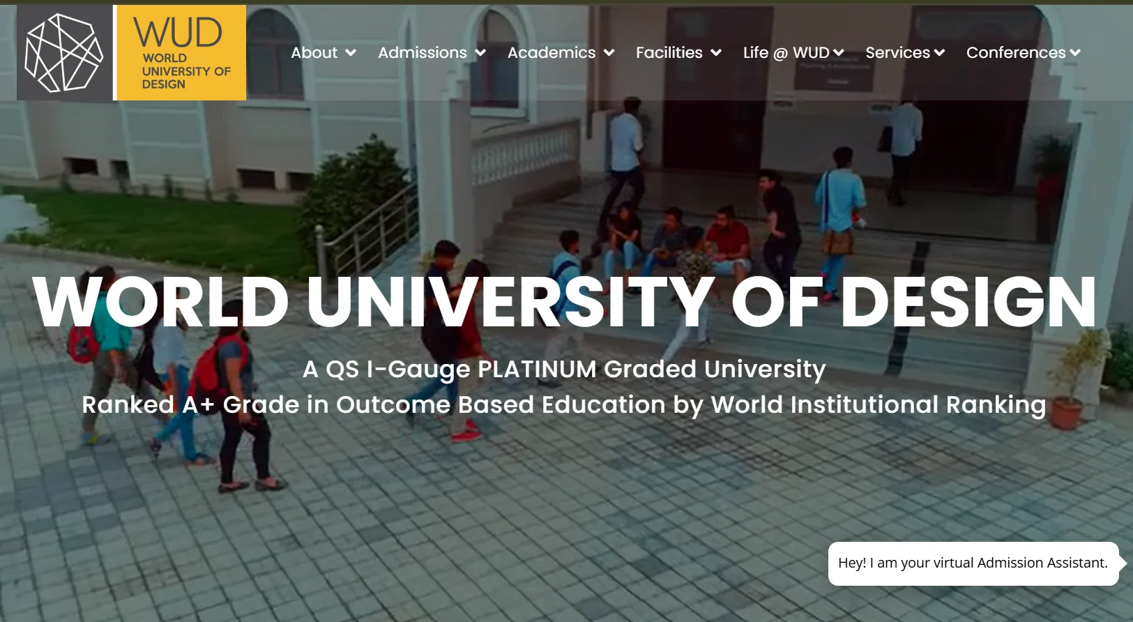 World University of Design website screenshot